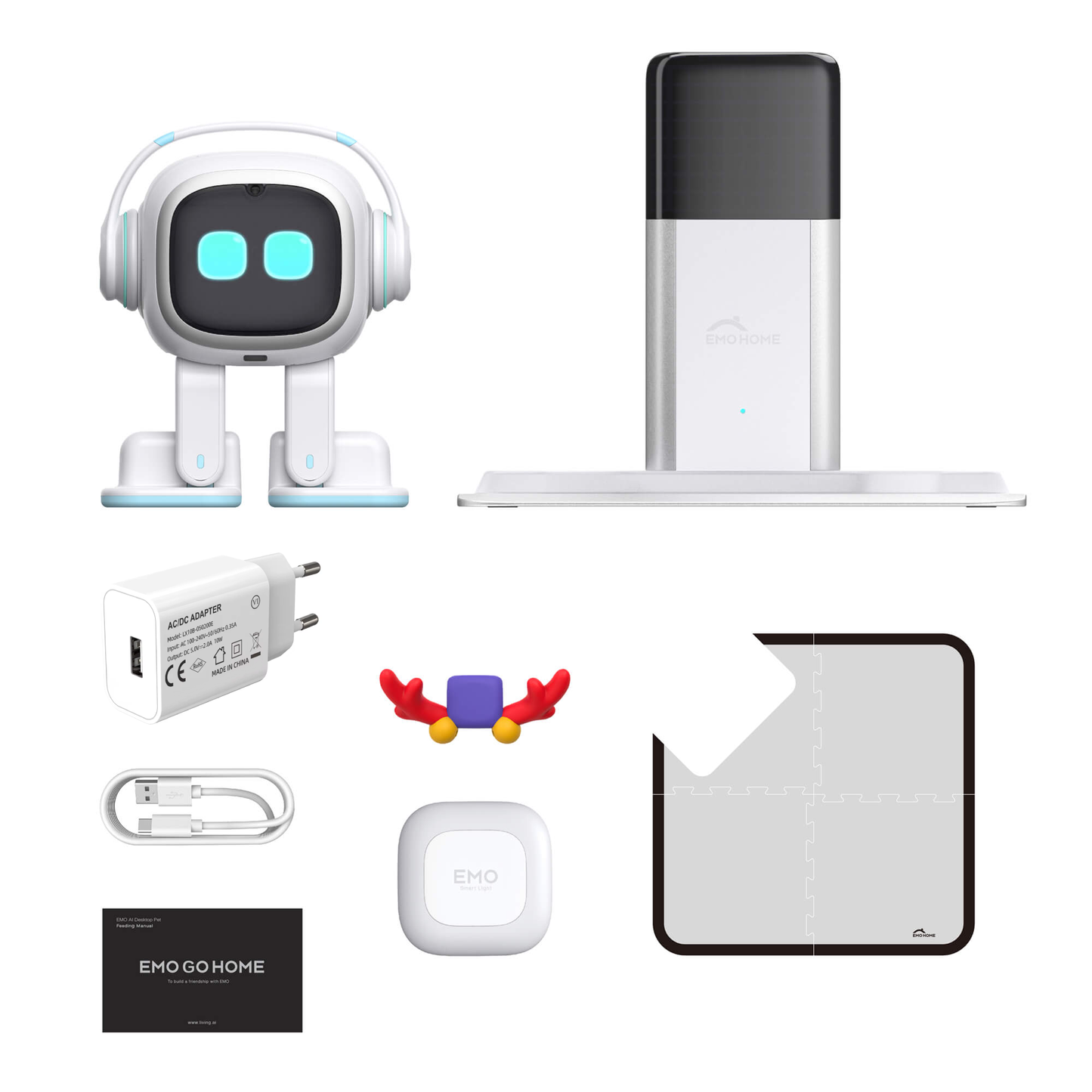 EMO Go Home Roboter, KI-Desktop-Haustier mit Ladestation, Living.AI